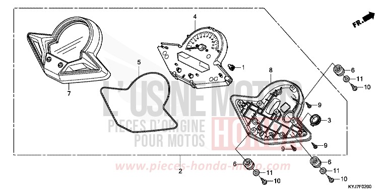METER for CBR250R ABS BLACK (NH1) from 2013